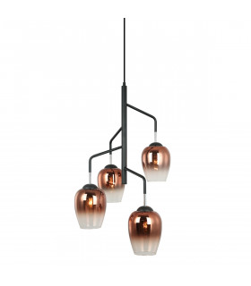 Lampada a sospensione moderna Lesla Chrome, nera