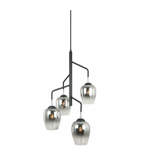 Moderne Pendelleuchte Lesla Chrome, schwarz