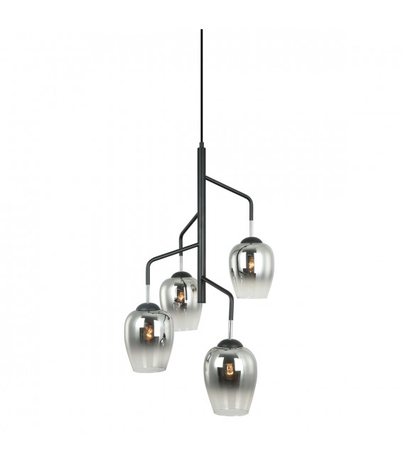 Lampada a sospensione moderna Lesla Chrome, nera