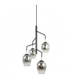 Suspension moderne Lesla Chrome, noir en verre