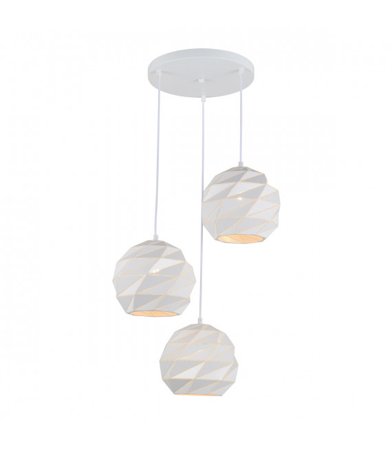 Suspension moderne Palermo blanche en acier