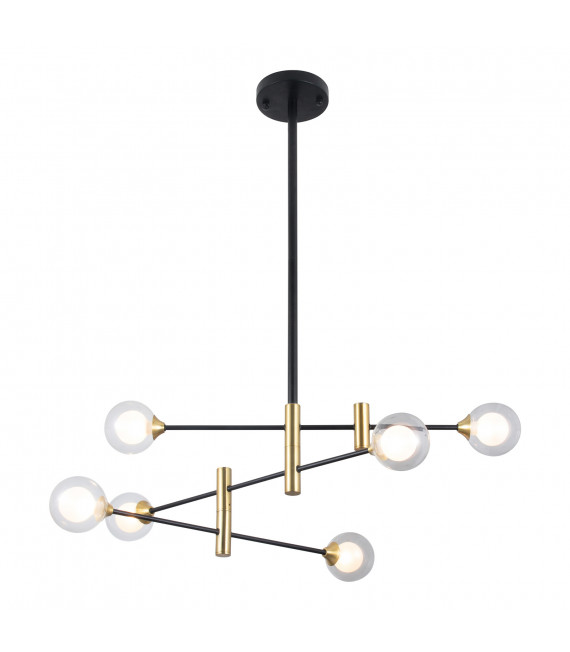 Moderne Pendelleuchte Marino Black, Messing