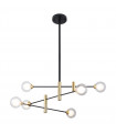 Modern hanging lamp Marino Black, steel brass