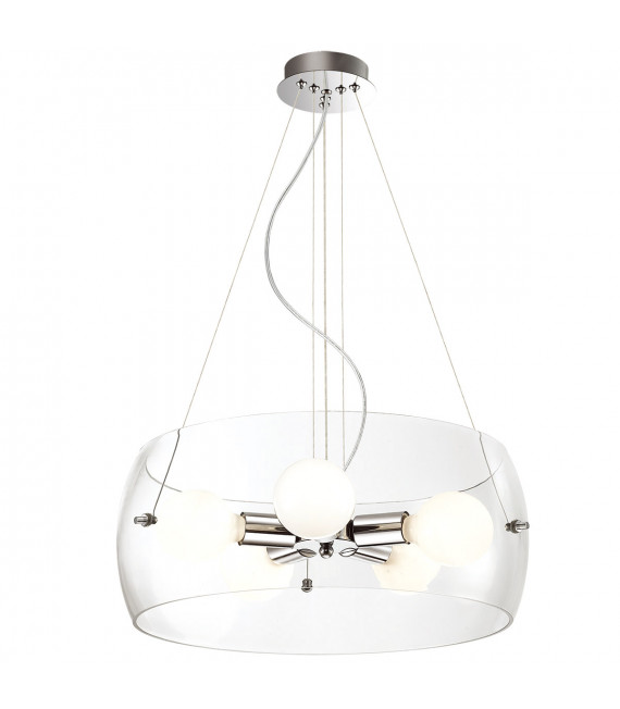Suspension moderne Lemio Chrome 5 ampoules