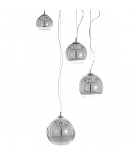 Suspension moderne Laurent Chrome 4 ampoules