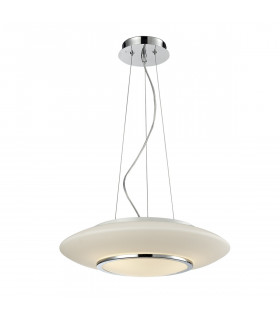 Moderna lampada a sospensione Camino Chrome, bianca