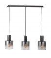 Modern hanging lamp Javier Noir, smoked glass