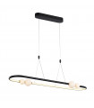 Suspension design Lozanna Noir, rose, abat jour blanc