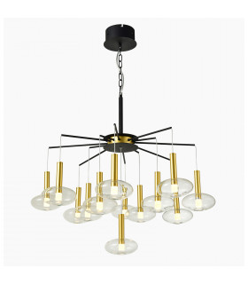 Lámpara colgante moderna Hasselt Negro, dorado