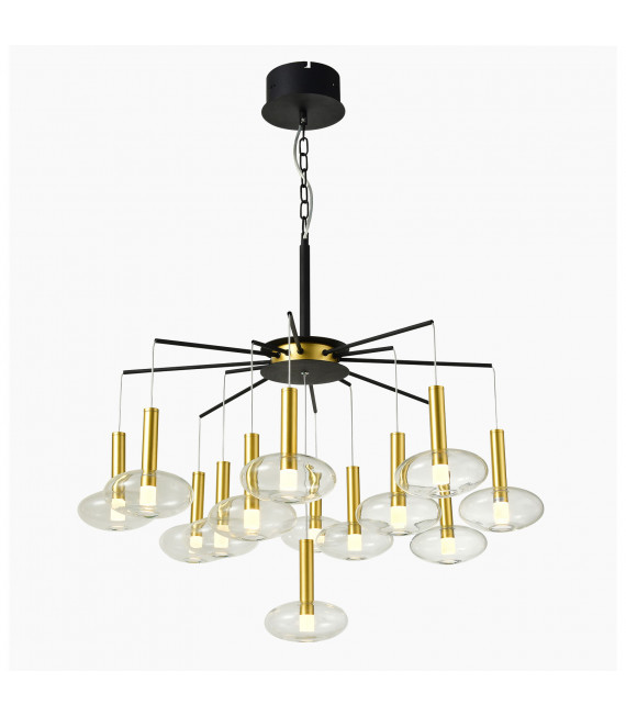 Lámpara colgante moderna Hasselt Negro, dorado