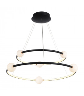 Modern hanging lamp Lozanna Black, pink, white lampshade