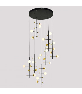 Moderna lampada a sospensione Helmond Black, oro