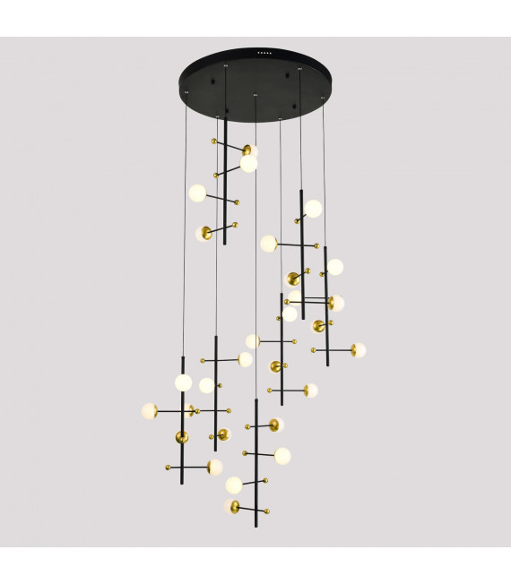 Moderne Pendelleuchte Helmond Black, Gold
