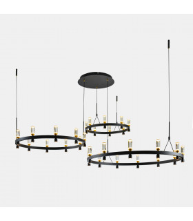 Almelo metal pendant lamp Black, gold