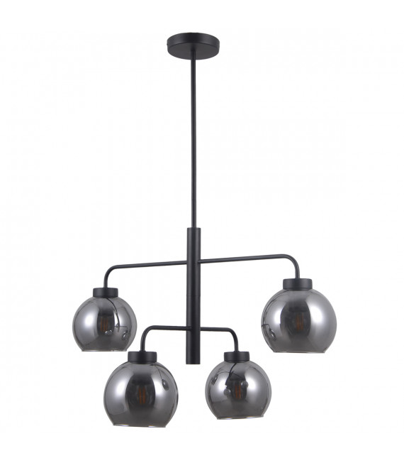 Suspension scandinave Poggi Noir mat et verre fumé
