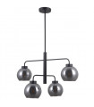Scandinavian pendant light Poggi Matt black and smoked glass