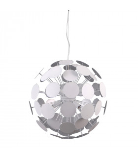Suspension moderne Mailone Blanc, argent sablé