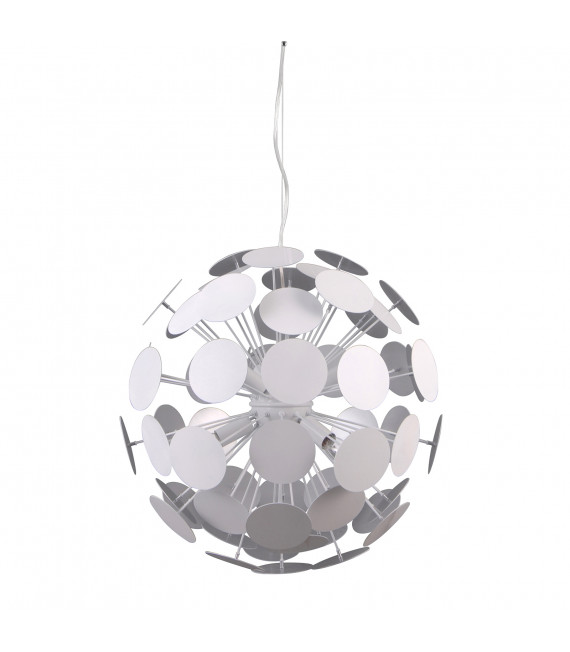 Lámpara colgante moderna Mailone White, plata arenada