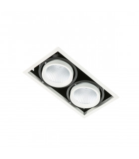 Plafonnier encastrable technique et moderne Vertico Double 3000K Blanc noir