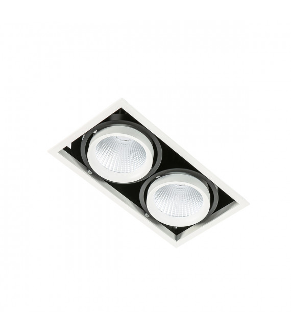 Plafonnier encastrable technique et moderne Vertico Double 4000K Blanc noir