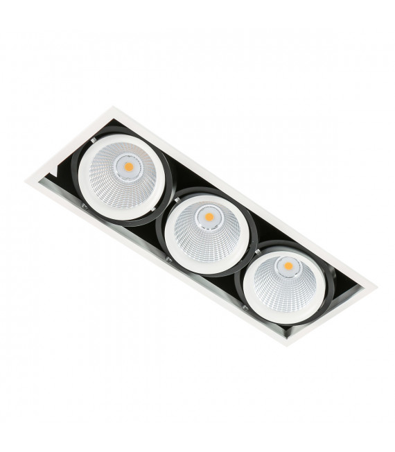 Plafoniera da incasso tecnica e moderna Vertico Triple 3000K Bianco nero