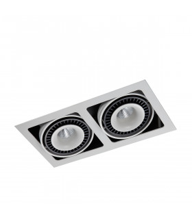 Plafonnier encastrable technique et moderne Alesso Blanc mat, noir en alu