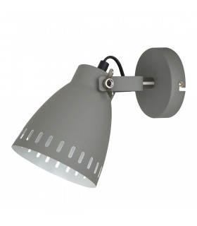Industrial and retro wall lamp Franklin Sanded satin gray