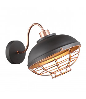Industrie- und Retro-Wandleuchte Muscheln Grau, Kupfer