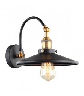 Lampada da parete industriale e retrò Verda Nera, oro