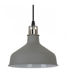Industrial and retro pendant light Hooper Gray satin nickel