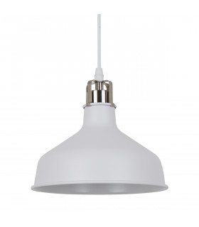 Suspension industrielle et rétro Hooper Sablé blanc, nickel satiné