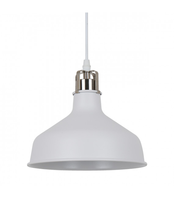 Suspension industrielle et rétro Hooper Sablé blanc, nickel satiné