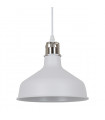 Industrial and retro pendant light Hooper Sablé white, satin nickel