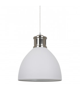Lampada a sospensione industriale e retrò Lola White, nichel satinato