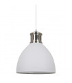 Suspension industrielle et rétro Lola Blanc, nickel satiné
