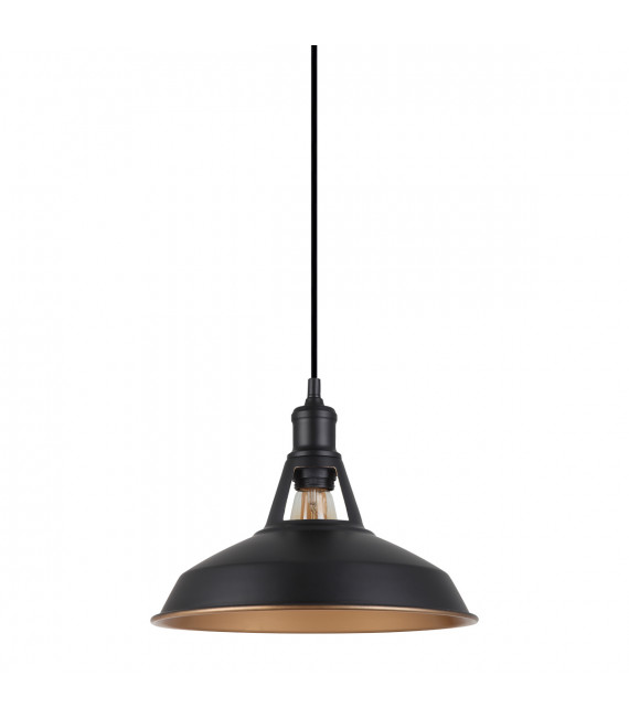 Lampada a sospensione industriale e retrò Freya Black