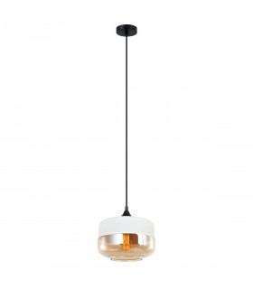 Suspension moderne Molina Noir, acier et verre