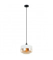 Suspension moderne Molina Noir, acier et verre