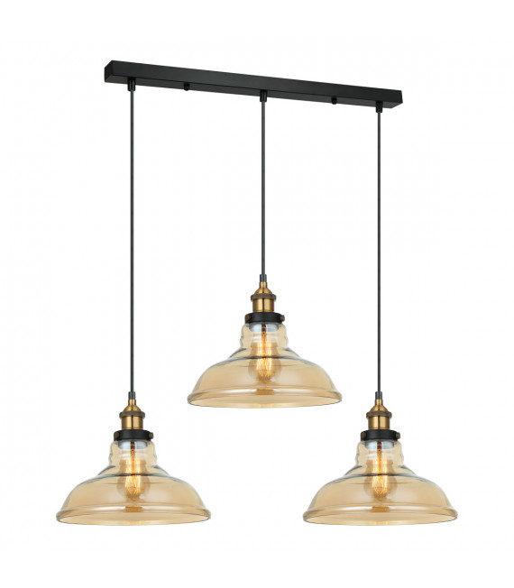Industrie- und Retro-Pendelleuchte Hubert Black, Gold