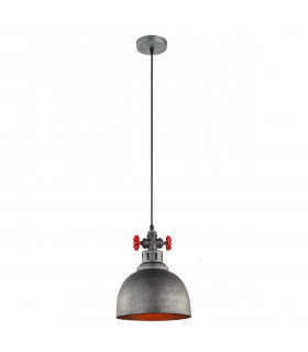 Lampada a sospensione industriale e retrò Scrulo grigia