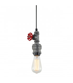 Lámpara colgante industrial y retro Fables gris