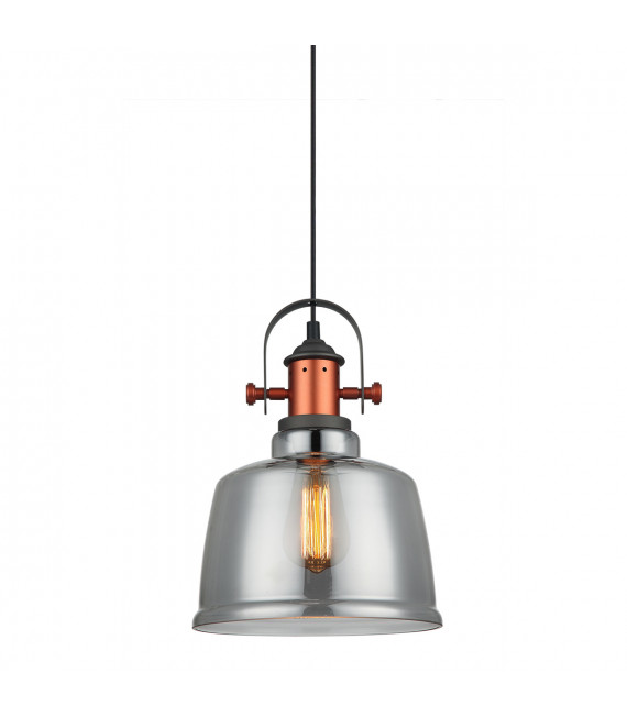 Industrial and retro pendant lamp Simalto Grey, smoked