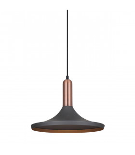 Moderna lampada a sospensione Lusty Grey, rame