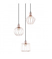 Industrial and retro suspension Gervais Black 3 bulbs