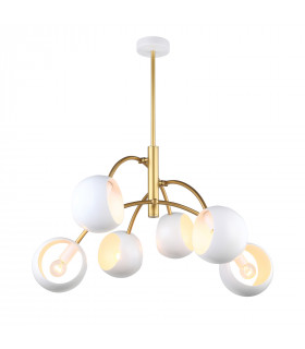 Moderna lampada a sospensione Melvo White, oro