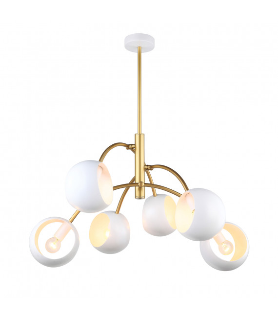 Lámpara colgante moderna Melvo Blanco, dorado