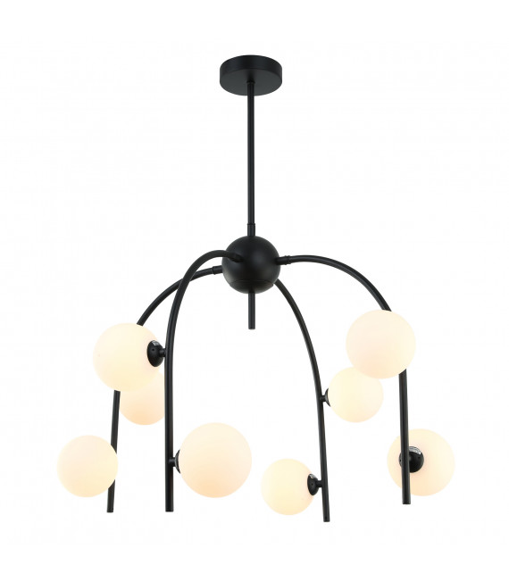 Modern pendant light Celine Noir, 8 bulbs