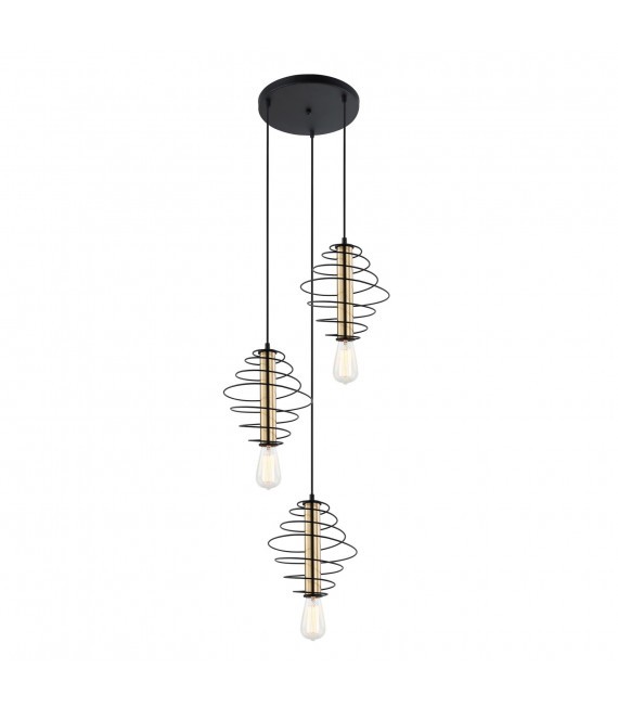 Moderne Pendelleuchte Mirren Schwarzbraun