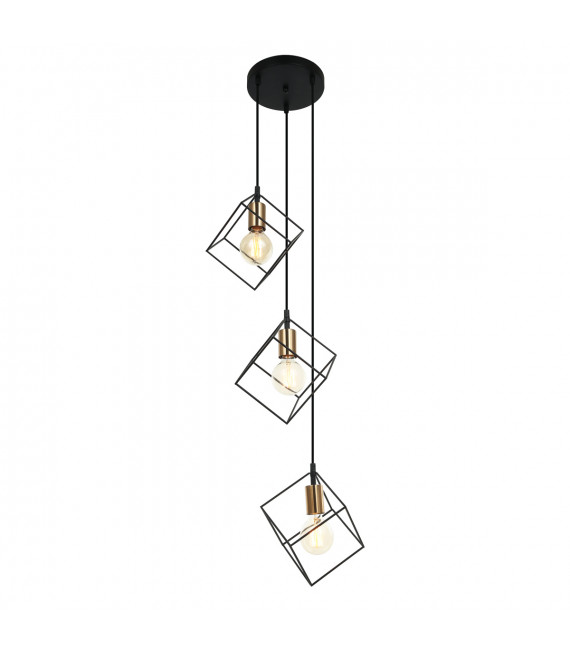 Moderne Pendelleuchte Morestel Black, Gold