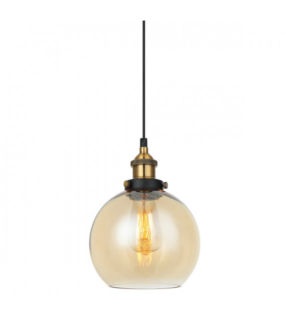 Lampada a sospensione industriale e retrò Cardena Nera, oro